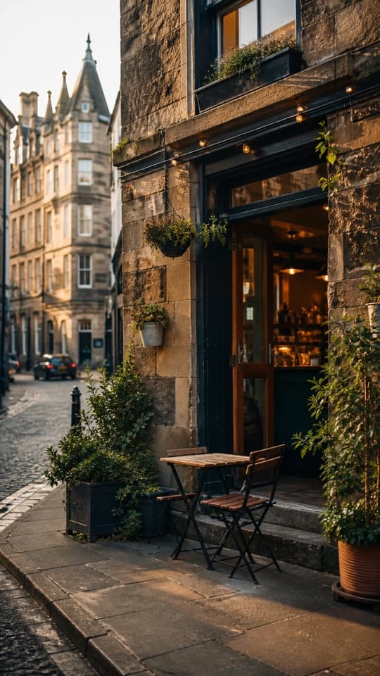 A tiny café on an Edinburgh street